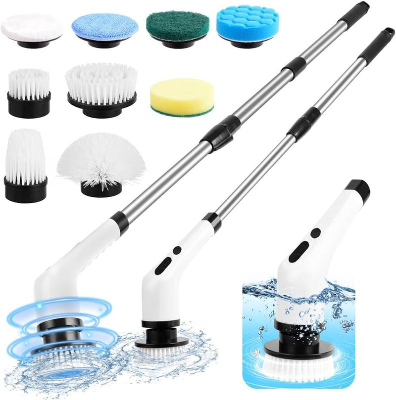 Powerful Electric Spin Scrubber | Cordless Cleaning Brush with 9 Heads | Dual-Speed, IPX7 Waterproof, Long Handle | Deep Clean for Bathroom, Tub, Tile.Tiktokshopbacktoschool