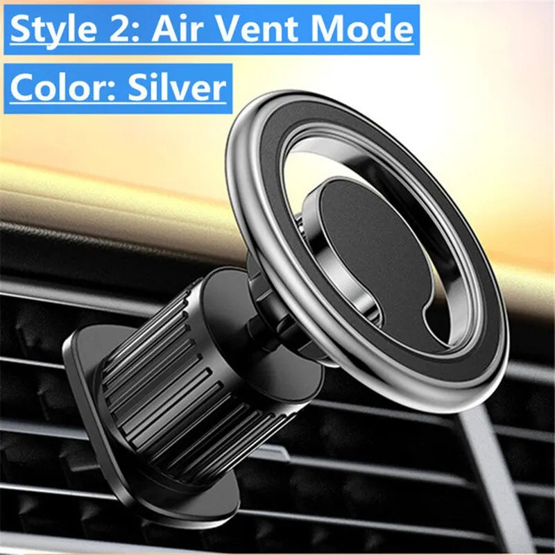 Magnetic Car Phone Holder Mount | Strong Magnet Car Stand for iPhone 15/14/13/12 (MagSafe), Samsung & Xiaomi | 360° Rotation GPS Mobile Bracket