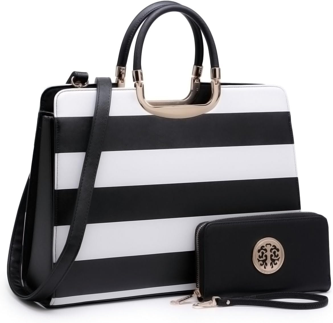 Womens Handbag Top Handle Shoulder Bag Tote Satchel Purse Work Bag with Matching Wallet