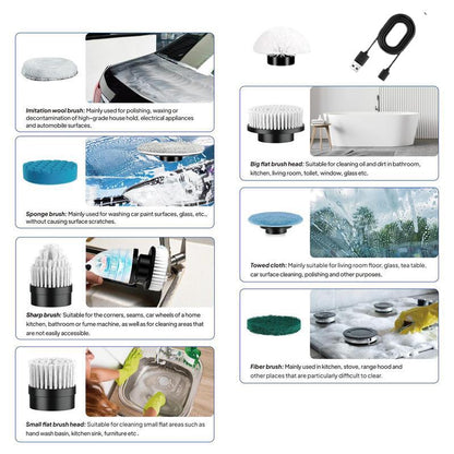 Powerful Electric Spin Scrubber | Cordless Cleaning Brush with 9 Heads | Dual-Speed, IPX7 Waterproof, Long Handle | Deep Clean for Bathroom, Tub, Tile.Tiktokshopbacktoschool