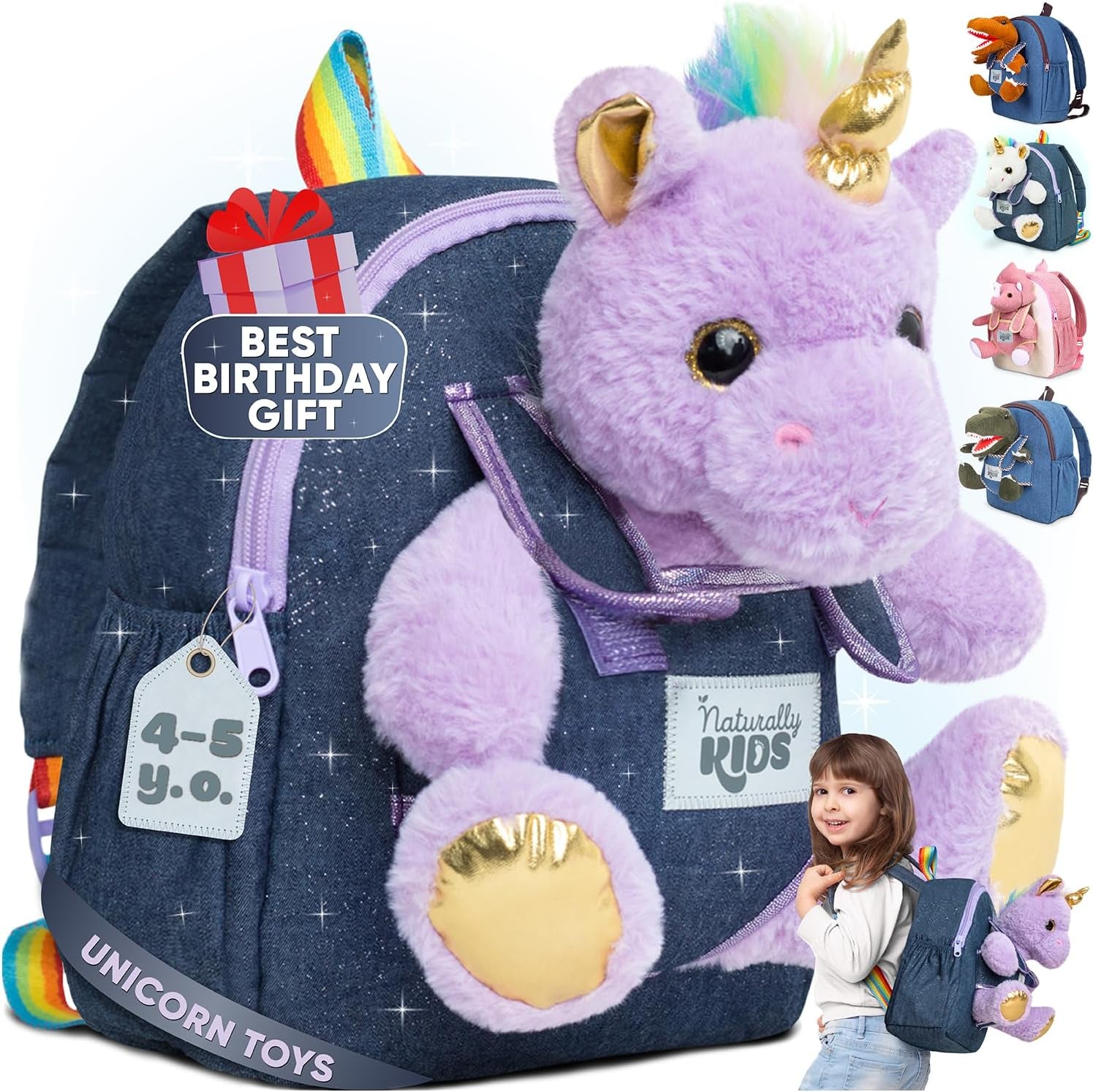 Wolf Backpack, Wolf Toys for Kids 3-5, Toddler Husky Stuffed Animal Gifts for 2 3 4 5 Year Old Girl Boy