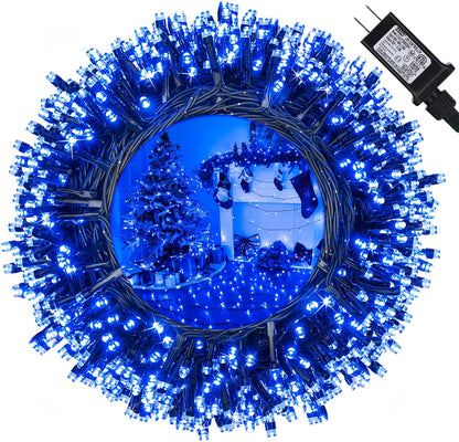 114Ft Christmas String Lights - Outdoor, 300 LED Connectable with Timer, 8 Modes Tree Lights Fairy Twinkle for Garden, Wedding, Indoor/Outdoor Xmas Decor (Cool White)