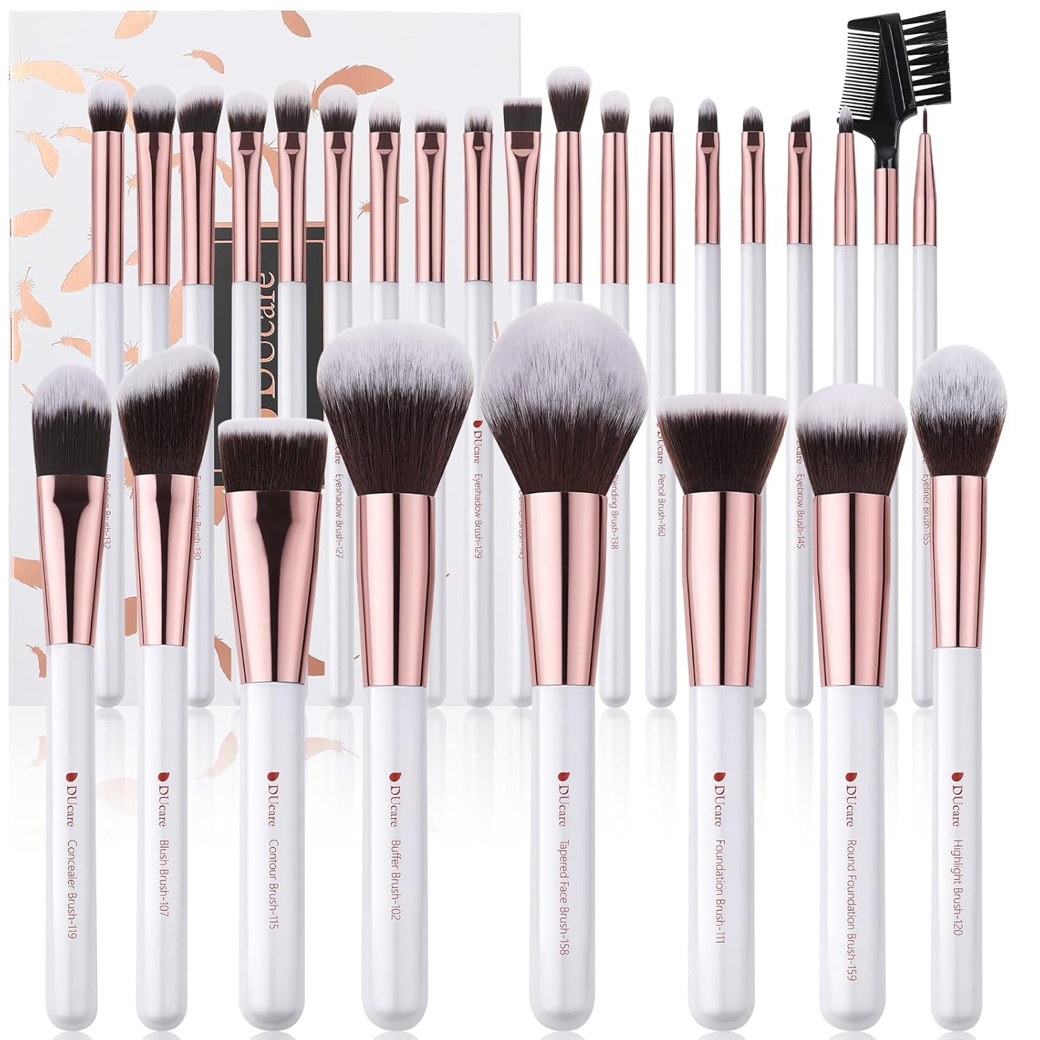 Professional Makeup Brushes Set 27Pcs Makeup Brush Set Premium Synthetic Kabuki Foundation Blending Face Powder Blush Concealers Eye Shadows Brushes