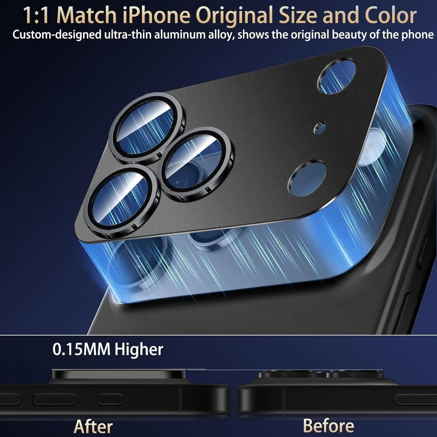 📸 9H+ Tempered Glass Camera Lens Protector for iPhone 17 Pro Max / 17 Air – Full Metal Cover with Strong Adsorption ✨ - RELUX.STORE