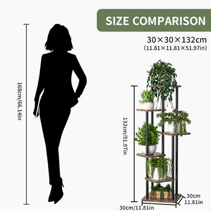 Plant Stand Stand for Flowers Wooden Storage Shelf 4/5/6 Tier Flower Shelf Planter Rack Indoor Display Stand Multiple Flower Pot