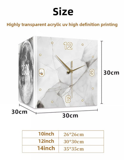 Green Plant-Themed Digital Display Wall Clock Double-Sided at Living Room Corner Single Face Electric Motive