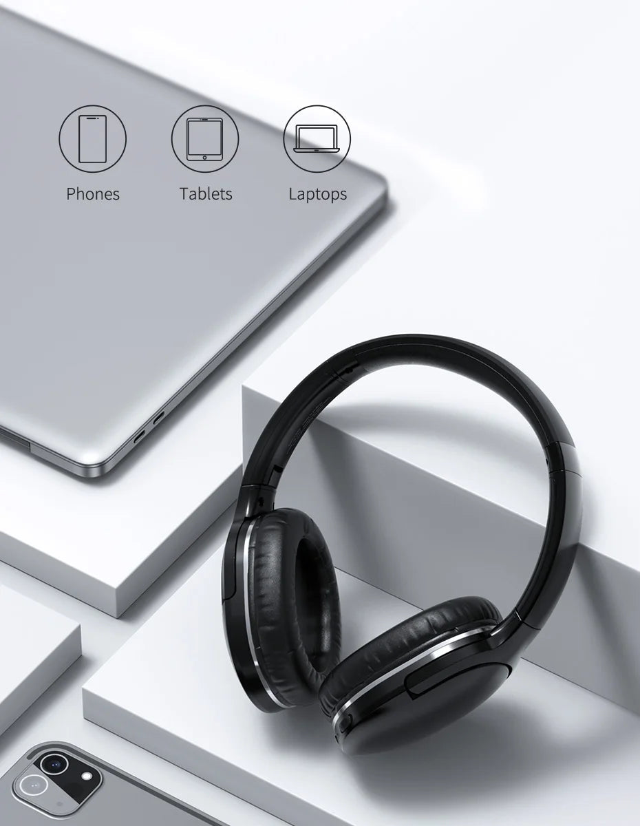 Baseus D02 Pro Wireless Headphones Bluetooth Earphone 5.3 Foldable Headset Sport Over the Ear Headphone Gaming Bluetooth Earbuds RELUX.STORE