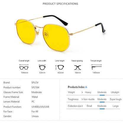 Hexagon Men Women Sunglasses Square Polygon Sun Glasses Brand Designer Retro Shades Metal Frame Eyewear TOP UV400 de sol hombre RELUX.STORE