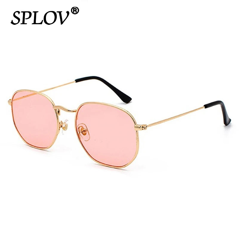 Hexagon Men Women Sunglasses Square Polygon Sun Glasses Brand Designer Retro Shades Metal Frame Eyewear TOP UV400 de sol hombre RELUX.STORE