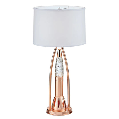 DB Modern Design Home Decor 1pc Water Dancing Table Lamp Beautiful Luxurious Sparkling Night Lamp with Dome Shade Copper Finish RELUX.STORE