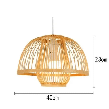 Bamboo Rattan Pendant Lamp Handmade Natural Boho Ceiling Light for Restaurant Cafe Home LED Lighting Fixture Vintage Ethnic Deco