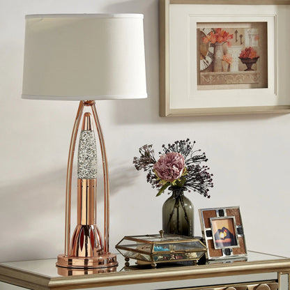 DB Modern Design Home Decor 1pc Water Dancing Table Lamp Beautiful Luxurious Sparkling Night Lamp with Dome Shade Copper Finish RELUX.STORE
