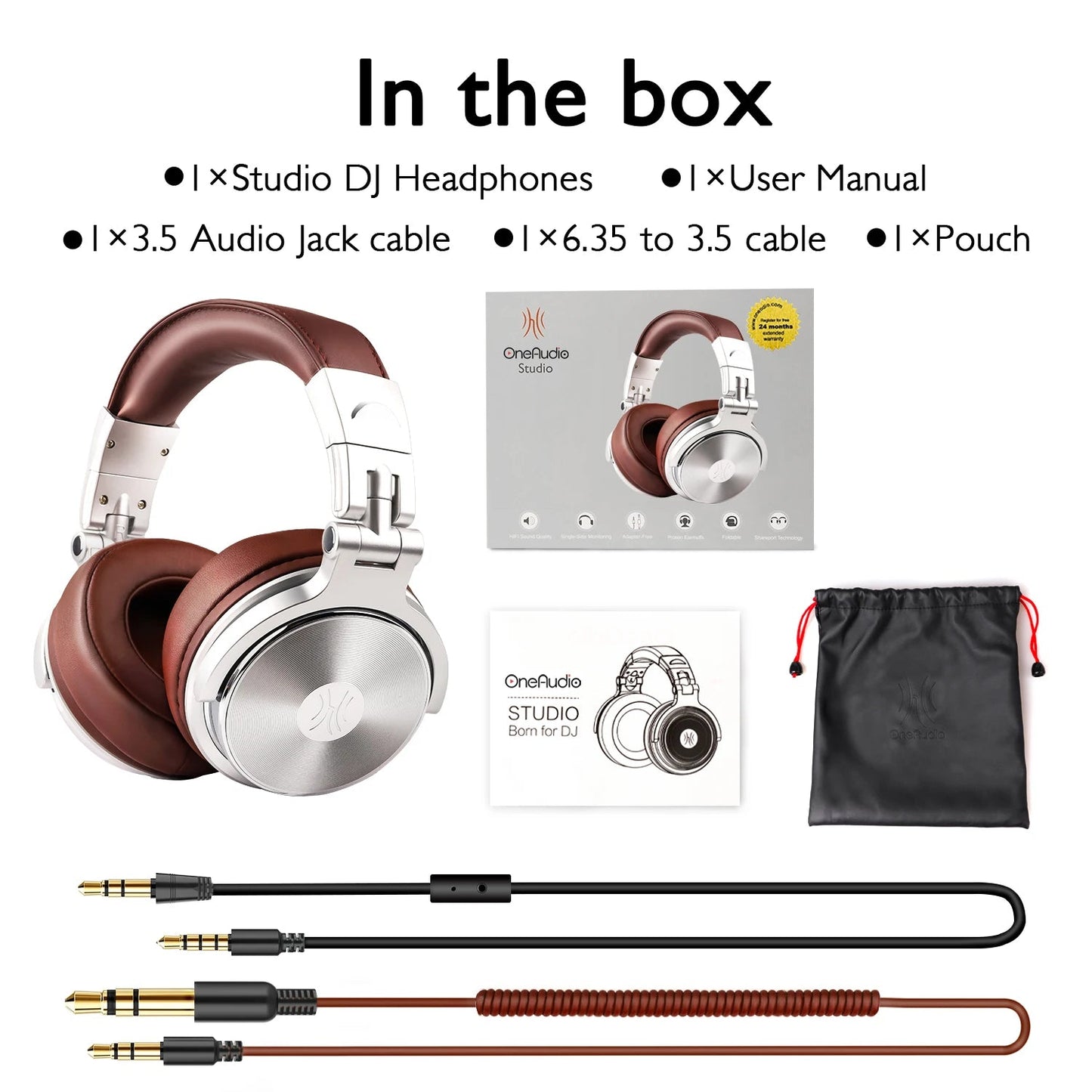Oneodio Studio Wired Headphones Over Ear Hi-Res Audio Wired Headset With Microphone Studio DJ Stereo Headphones 3.5mm/6.35mm RELUX.STORE