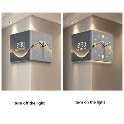 Silent Double-Sided Acrylic Digital Display Needle Wall Clock Electric Living Room Corner Abstract Art for Home Decor USB Mode