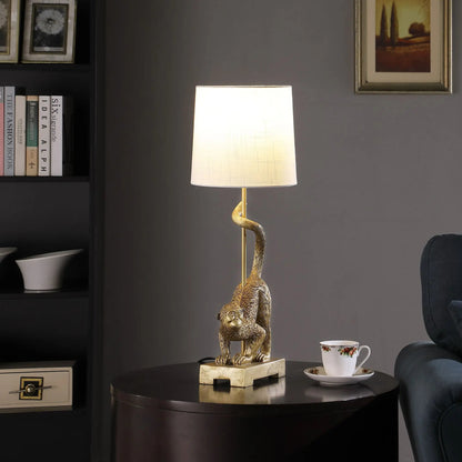 DB 24\" Old World Gold Capuchin Monkey Polyresin Table Lamp Wildlife-Inspired Design RELUX.STORE