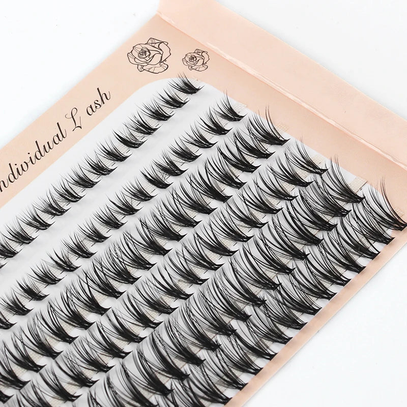 6 Rows 120 Bundles Eyelash Extension Natural Russian Volume Faux Cils Eyelashes Individual 10/20/30D Cluster False Lashes Makeup RELUX.STORE