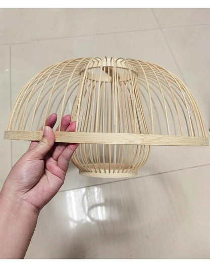 Bamboo Rattan Pendant Lamp Handmade Natural Boho Ceiling Light for Restaurant Cafe Home LED Lighting Fixture Vintage Ethnic Deco