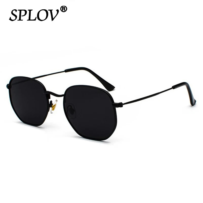 Hexagon Men Women Sunglasses Square Polygon Sun Glasses Brand Designer Retro Shades Metal Frame Eyewear TOP UV400 de sol hombre RELUX.STORE