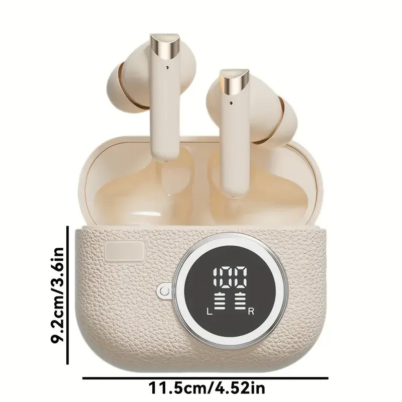 Retro Leather Texture M88+ANC  Wireless Headset True Super Long Battery Life LED Digital Display Headset RELUX.STORE