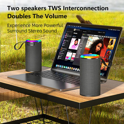High Quality Portable Wireless RGB LED Subwoofer Speakers Outdoor Use Mini Bluetooth Speaker