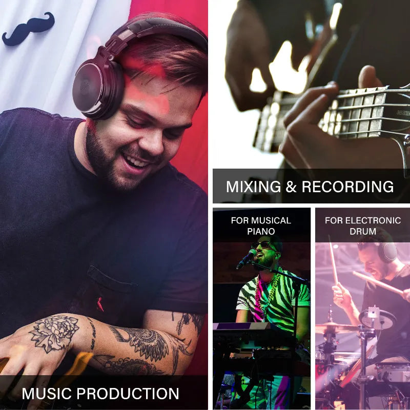 Oneodio Wired Headphones Professional Studio DJ Headphone With Microphone Over Ear Hi-Res Headset Monitoring For Music Phone RELUX.STORE