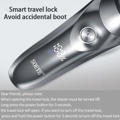Electric Shaver for Men'S Electric Shaver Smart Razor for Beard Timmer IPX7 Waterproof Wet and Dry Shaving Machine Men Shaver