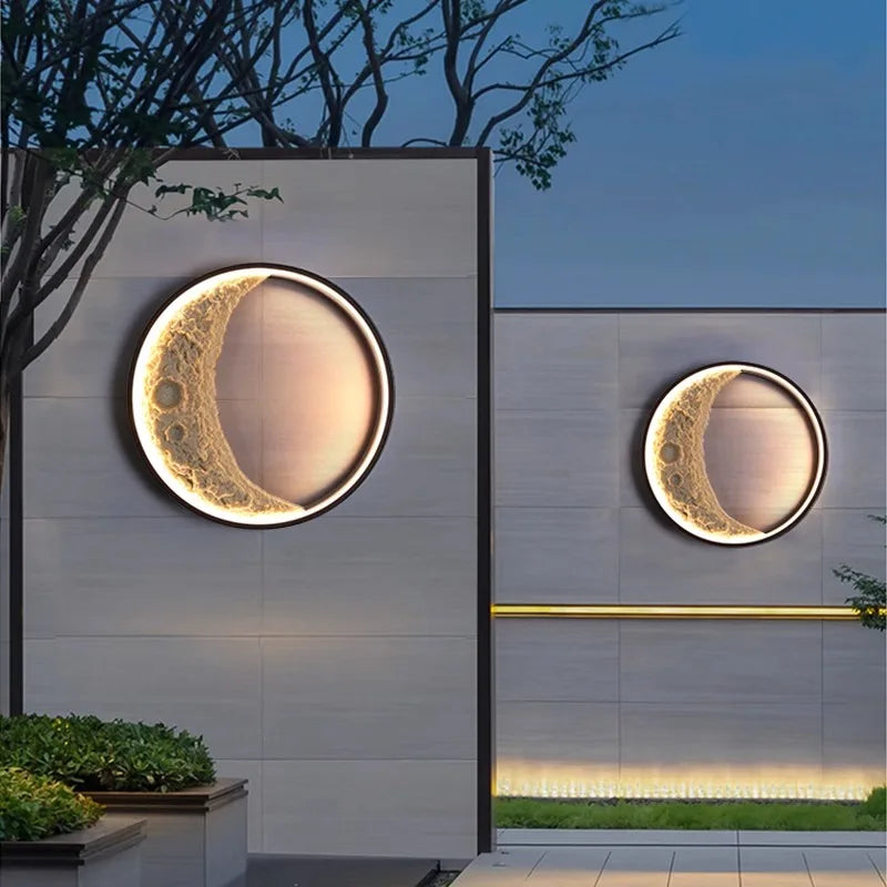 Modern Villa Outdoor Light Terrace Garden View Courtyard Balcony Crescent Solar Wall Light RELUX.STORE