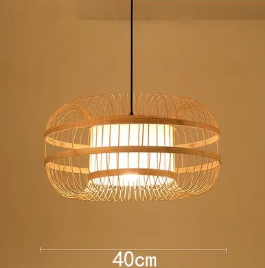 Bamboo Rattan Pendant Lamp Handmade Natural Boho Ceiling Light for Restaurant Cafe Home LED Lighting Fixture Vintage Ethnic Deco