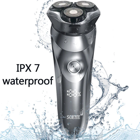 Electric Shaver for Men'S Electric Shaver Smart Razor for Beard Timmer IPX7 Waterproof Wet and Dry Shaving Machine Men Shaver