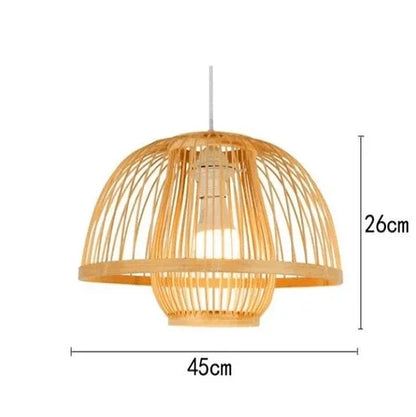 Bamboo Rattan Pendant Lamp Handmade Natural Boho Ceiling Light for Restaurant Cafe Home LED Lighting Fixture Vintage Ethnic Deco