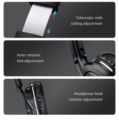 Baseus D02 Pro Wireless Headphones Bluetooth Earphone 5.3 Foldable Headset Sport Over the Ear Headphone Gaming Bluetooth Earbuds RELUX.STORE