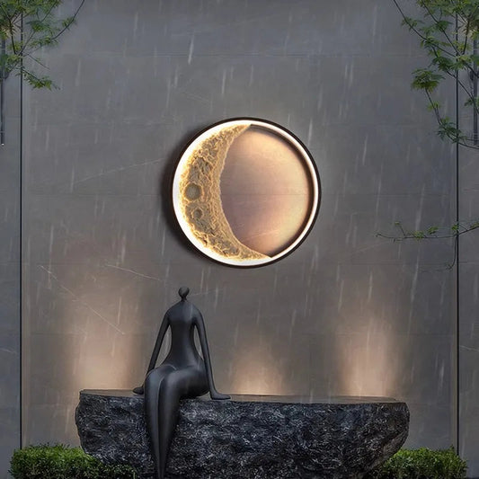 Modern Villa Outdoor Light Terrace Garden View Courtyard Balcony Crescent Solar Wall Light RELUX.STORE