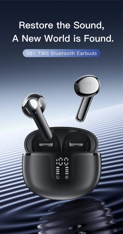 VALDUS S61 Long Battery LED Earphone Low Latency High Fidelity Upgraded Noise TWS Wireless Reduction  Earbuds RELUX.STORE