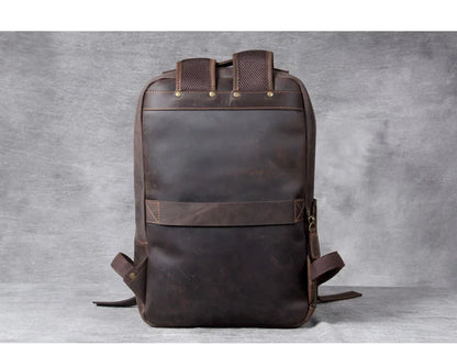 Vintage Crazy Horse Genuine Leather Backpack Men Backpack Laptop Leather Daily Bagpack Male Rucksack Trave Hiking Knapsack Large