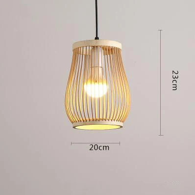 Bamboo Rattan Pendant Lamp Handmade Natural Boho Ceiling Light for Restaurant Cafe Home LED Lighting Fixture Vintage Ethnic Deco