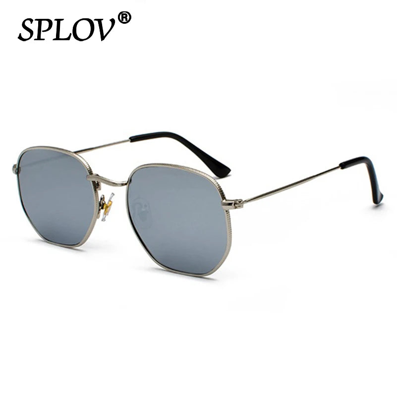 Hexagon Men Women Sunglasses Square Polygon Sun Glasses Brand Designer Retro Shades Metal Frame Eyewear TOP UV400 de sol hombre RELUX.STORE