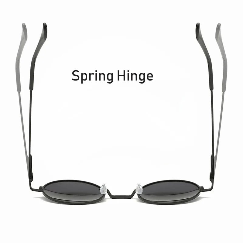 Retro Vintage Round Polarized Sunglasses Men Brand Designer Sun Glasses Women Alloy Metal Frame Black Lens Eyewear Driving UV400 RELUX.STORE