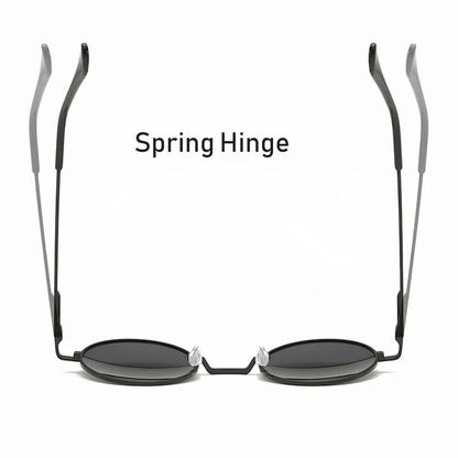 Retro Vintage Round Polarized Sunglasses Men Brand Designer Sun Glasses Women Alloy Metal Frame Black Lens Eyewear Driving UV400 RELUX.STORE