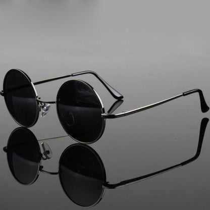Retro Vintage Round Polarized Sunglasses Men Brand Designer Sun Glasses Women Alloy Metal Frame Black Lens Eyewear Driving UV400 RELUX.STORE