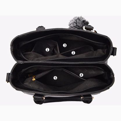 Embroidery Messenger Bags Women Leather Handbags Bags for Women Sac a Main Ladies hair ball Hand Bag RELUX.STORE