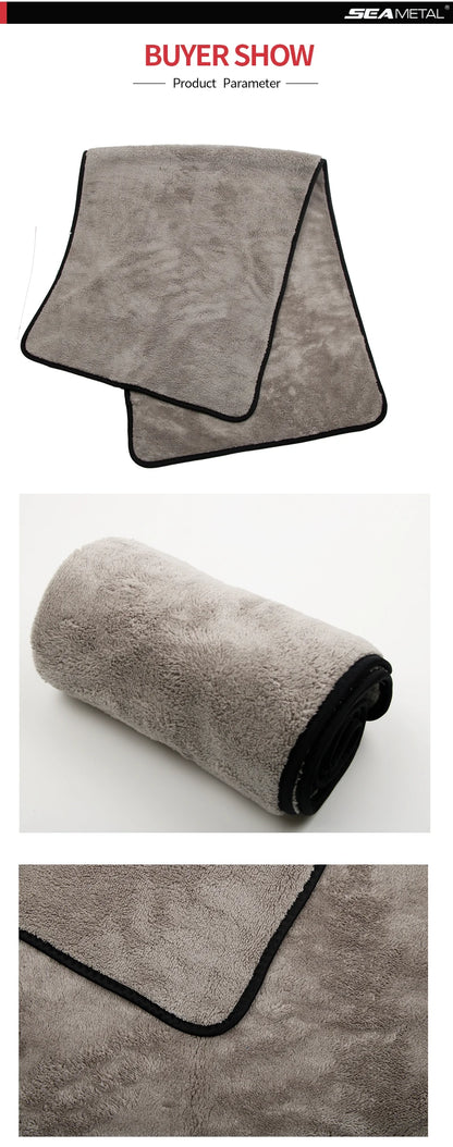 SEAMETAL Multi Sizes Car Microfiber Towel Upgraded Ultra-Soft Auto Drying Cleaning Cloth Super Absorbent Scratch-Free Towels
