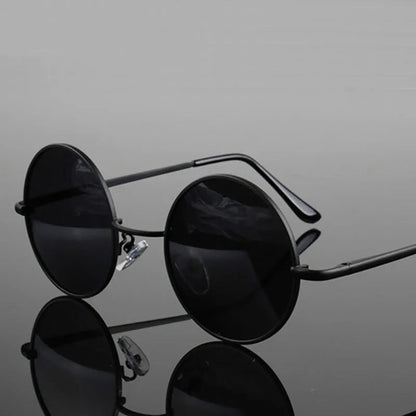 Retro Vintage Round Polarized Sunglasses Men Brand Designer Sun Glasses Women Alloy Metal Frame Black Lens Eyewear Driving UV400 RELUX.STORE