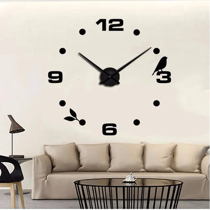 DIY 3D Wall Clock Large Decorative Acrylic Mirror Wall Sticker Clocks Quartz Movement Living Room Customized Logo Single Face