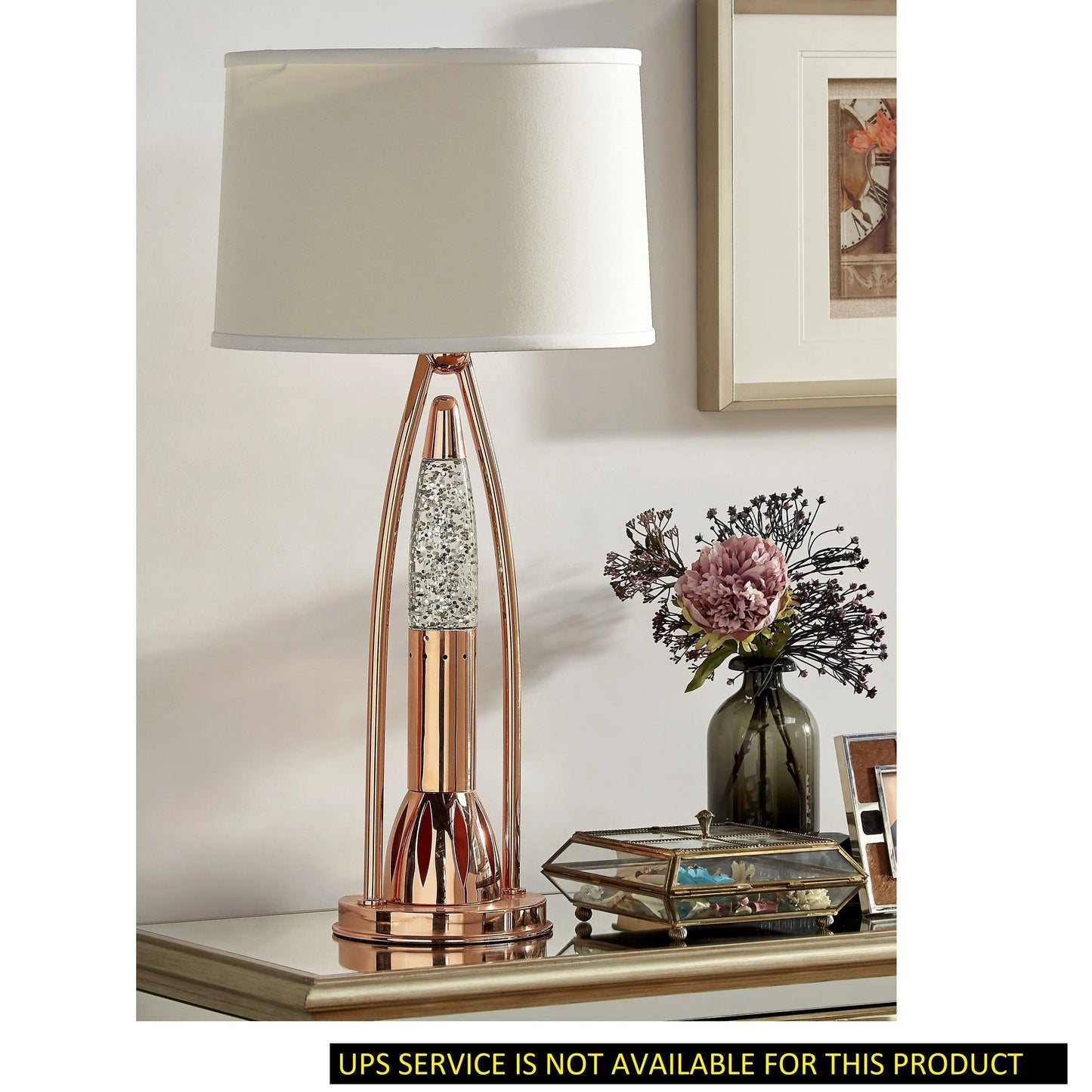 DB Modern Design Home Decor 1pc Water Dancing Table Lamp Beautiful Luxurious Sparkling Night Lamp with Dome Shade Copper Finish RELUX.STORE