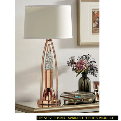 DB Modern Design Home Decor 1pc Water Dancing Table Lamp Beautiful Luxurious Sparkling Night Lamp with Dome Shade Copper Finish RELUX.STORE