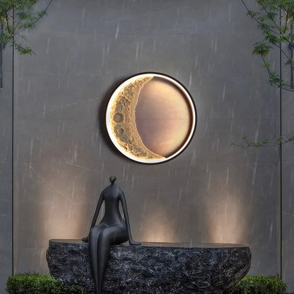 Modern Villa Outdoor Light Terrace Garden View Courtyard Balcony Crescent Solar Wall Light RELUX.STORE