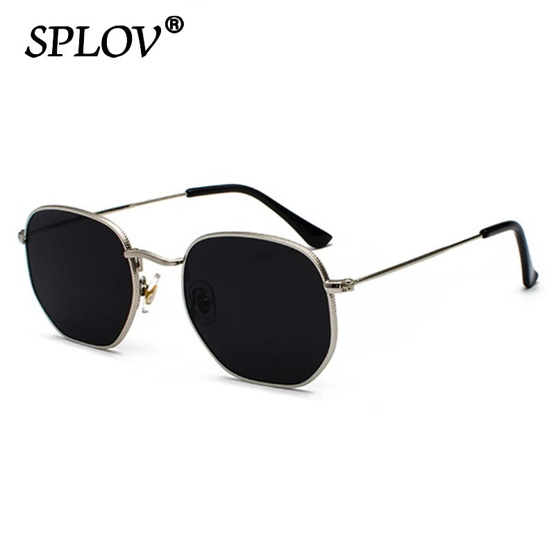 Hexagon Men Women Sunglasses Square Polygon Sun Glasses Brand Designer Retro Shades Metal Frame Eyewear TOP UV400 de sol hombre RELUX.STORE