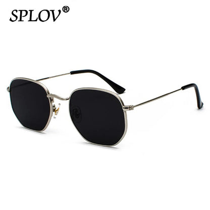 Hexagon Men Women Sunglasses Square Polygon Sun Glasses Brand Designer Retro Shades Metal Frame Eyewear TOP UV400 de sol hombre RELUX.STORE