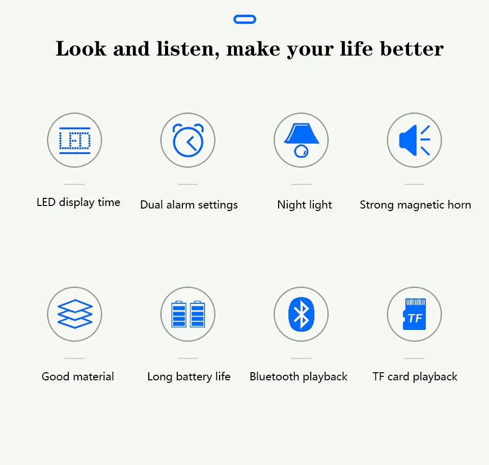 APP Volume Knob Subwoofer Mini Portable Desktop Alarm Clock LED Speakers Bass FM Radio Wireless Speaker Night Light BT Speaker