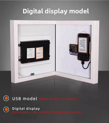 Silent Double-Sided Acrylic Digital Display Needle Wall Clock Electric Living Room Corner Abstract Art for Home Decor USB Mode